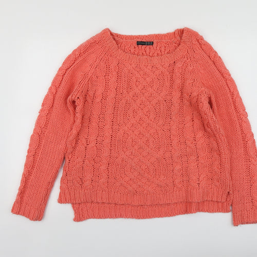 Atmosphere Womens Orange Round Neck  Acrylic Pullover Jumper Size 16