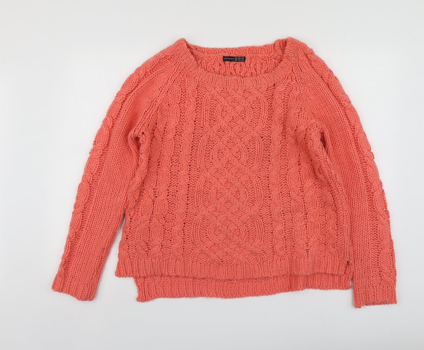 Atmosphere Womens Orange Round Neck  Acrylic Pullover Jumper Size 16