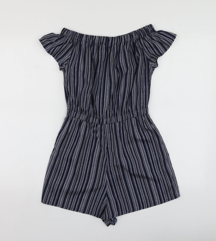 Atmosphere Womens Blue Striped Polyester Shorts One-Piece Size 8