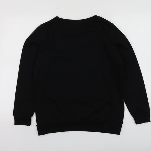 F&F Womens Black Geometric Polyester Pullover Hoodie Size 10