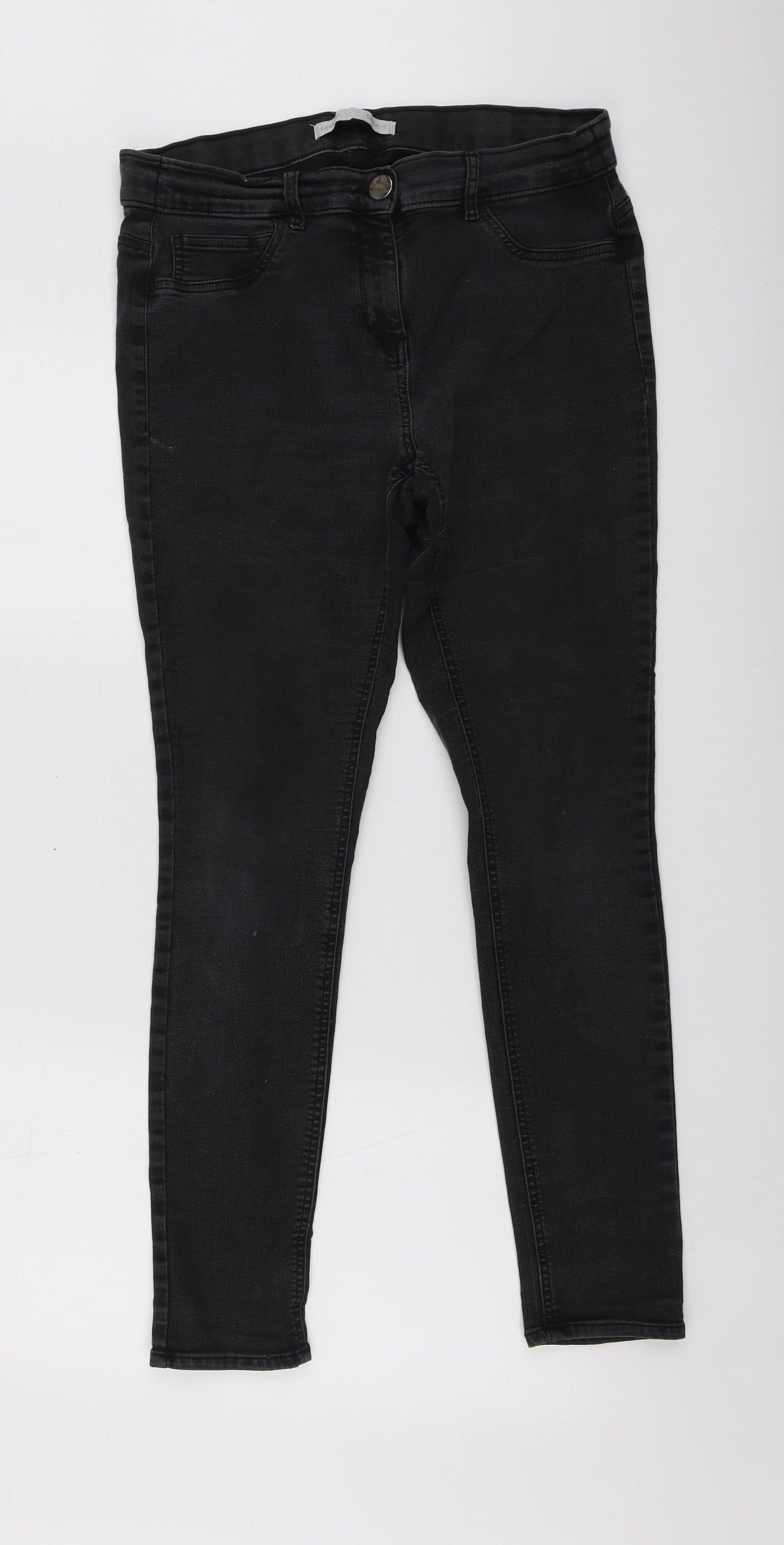 George Womens Grey  Cotton Skinny Jeans Size 14 L27 in Regular