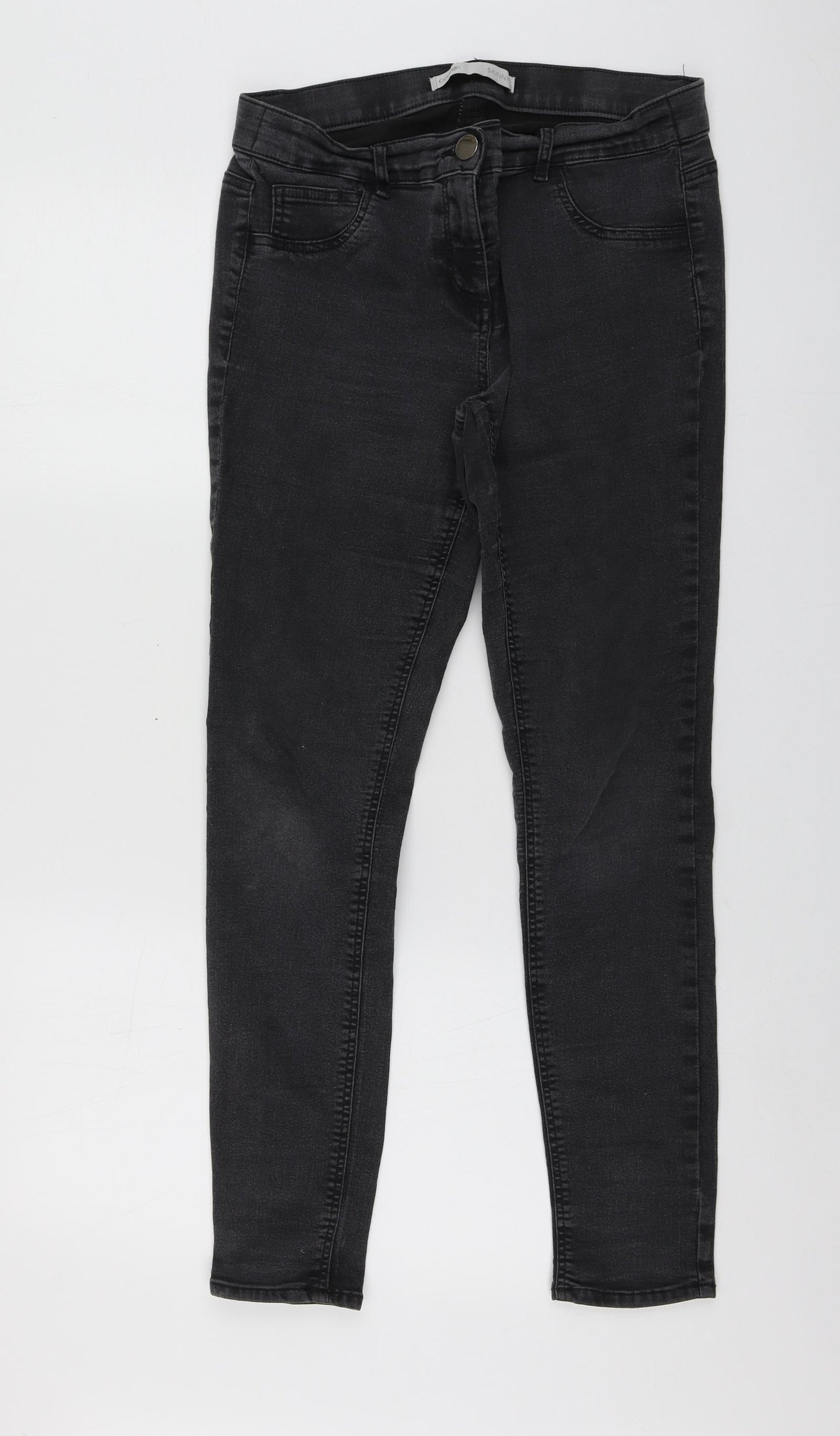 George Womens Grey  Cotton Skinny Jeans Size 14 L27 in Regular