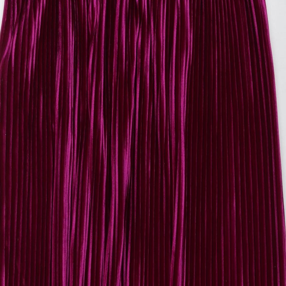Zara Womens Purple  Polyester Skater Skirt Size L