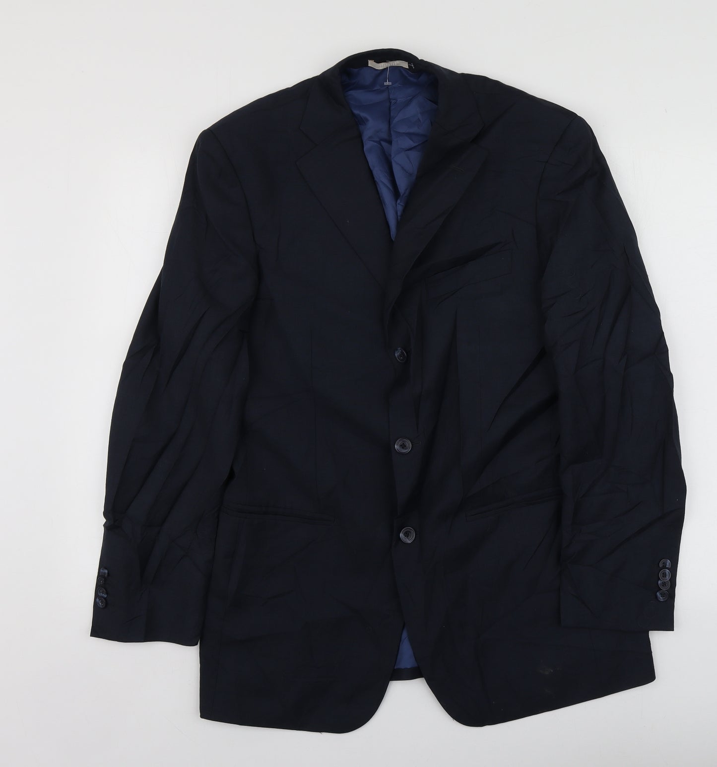 Grenwoods Mens Blue  Wool Jacket Suit Jacket Size 38
