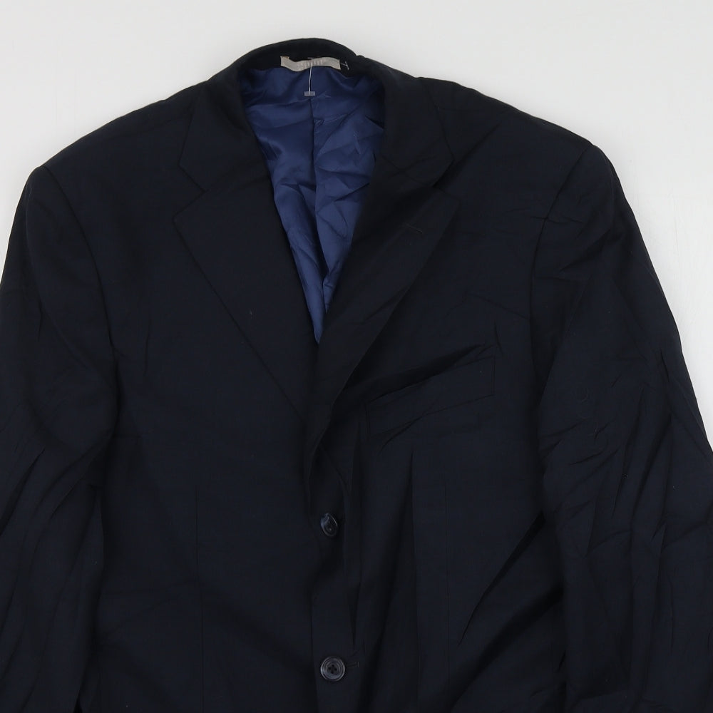 Grenwoods Mens Blue  Wool Jacket Suit Jacket Size 38