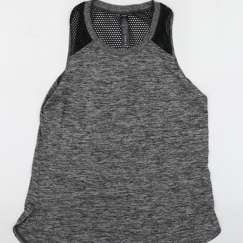 RBX Womens Grey  Polyester Basic T-Shirt Size M Round Neck