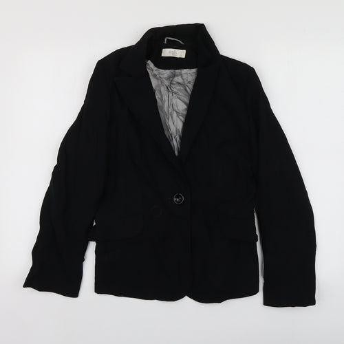 Wallis  Womens Black  Polyester Jacket Suit Jacket Size 10