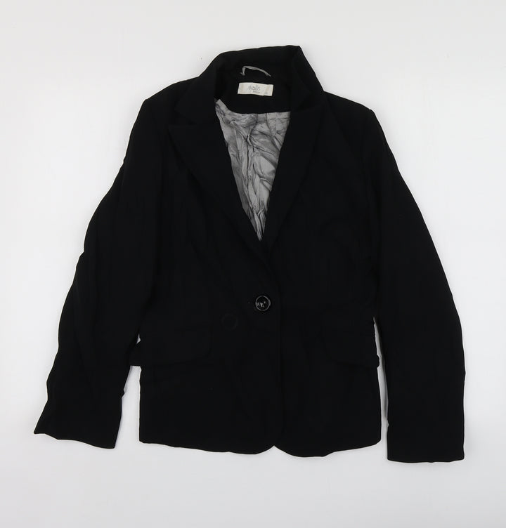 Wallis Womens Black Polyester Jacket Suit Jacket Size 10