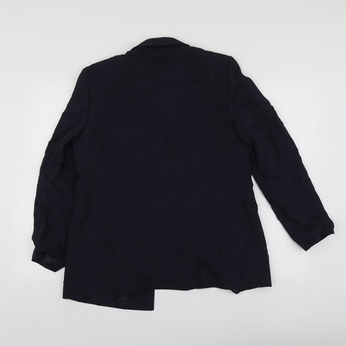 M&S Womens Blue  Polyester Jacket Suit Jacket Size L