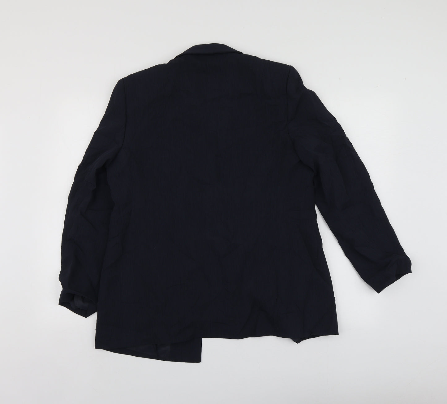 M&S Womens Blue  Polyester Jacket Suit Jacket Size L