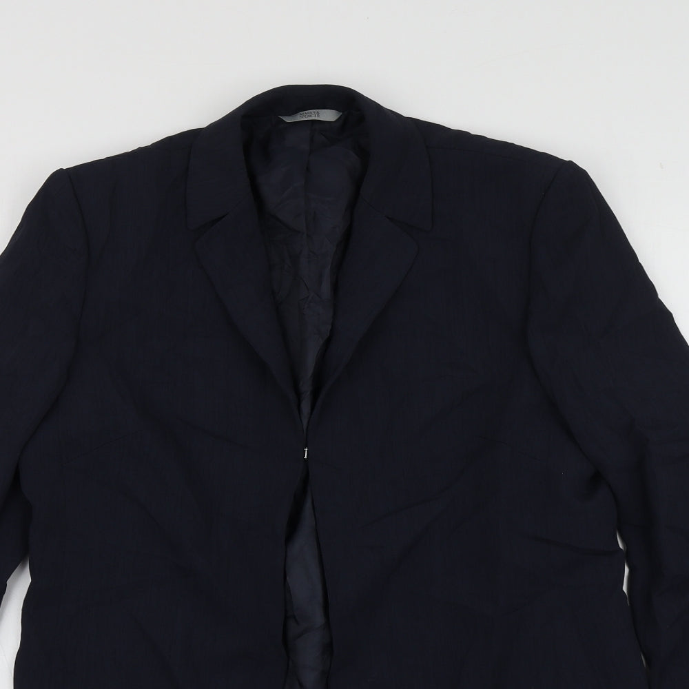 M&S Womens Blue  Polyester Jacket Suit Jacket Size L