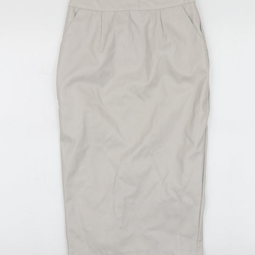 River Island Womens Grey  Polyurethane A-Line Skirt Size 6