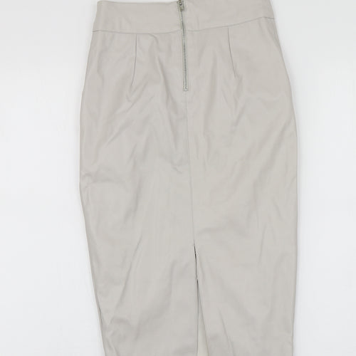 River Island Womens Grey  Polyurethane A-Line Skirt Size 6