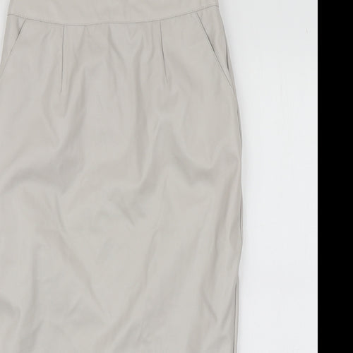 River Island Womens Grey  Polyurethane A-Line Skirt Size 6