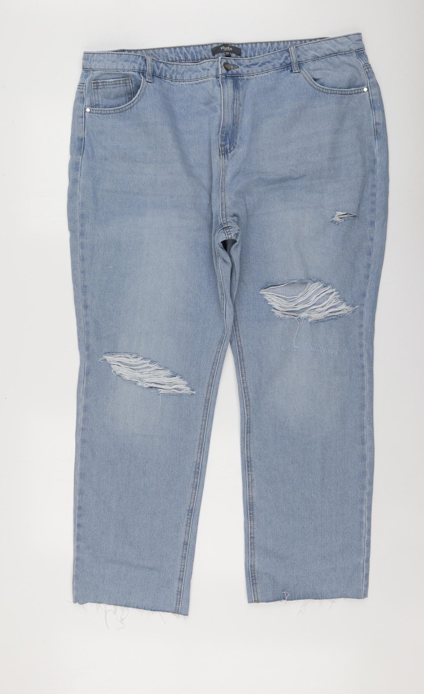 Studio Denim Womens Blue  Cotton Straight Jeans Size 20 L27 in Regular