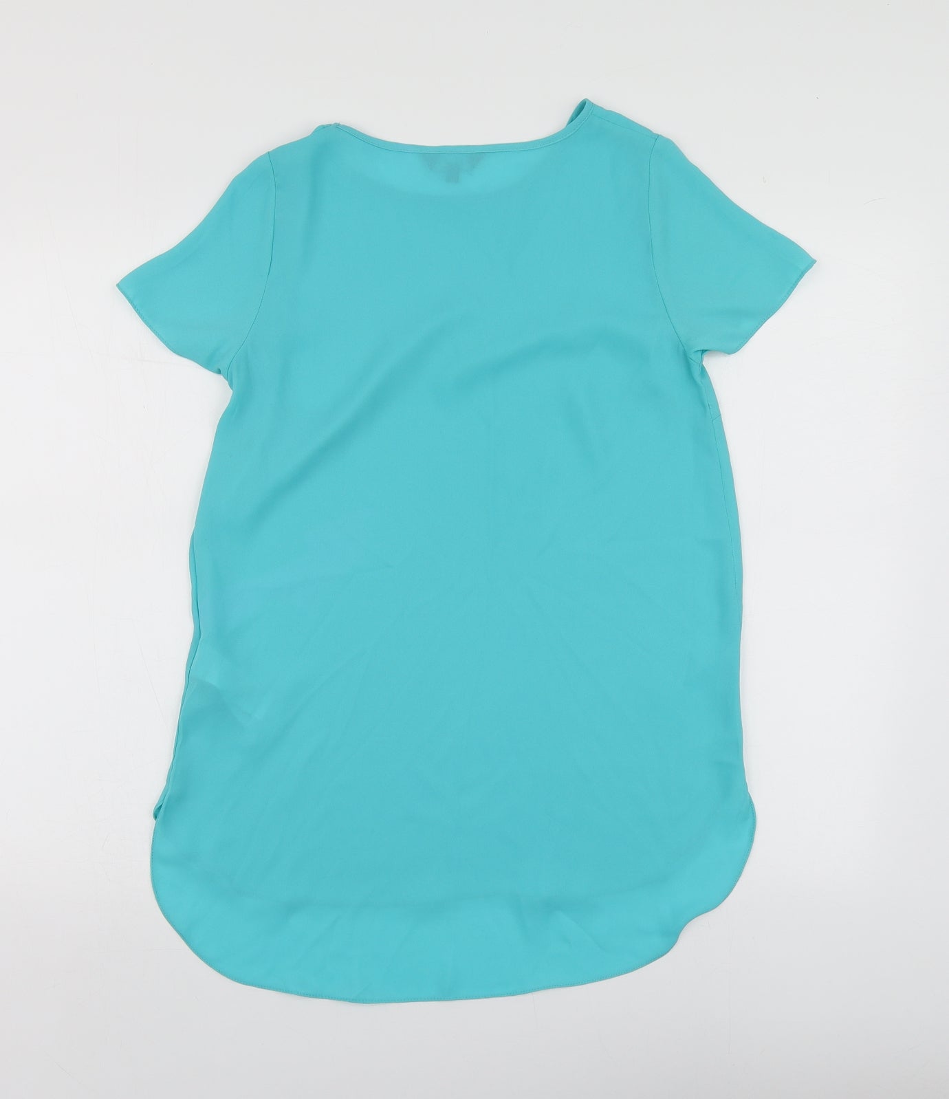 New Look Womens Blue  Polyester Basic Blouse Size 8 Round Neck