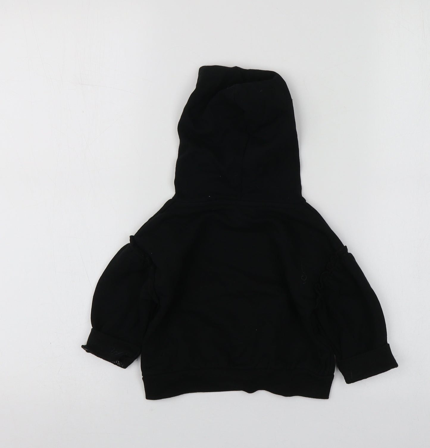 Rives Island Girls Black  Cotton Basic T-Shirt Size 3-6 Months Round Neck
