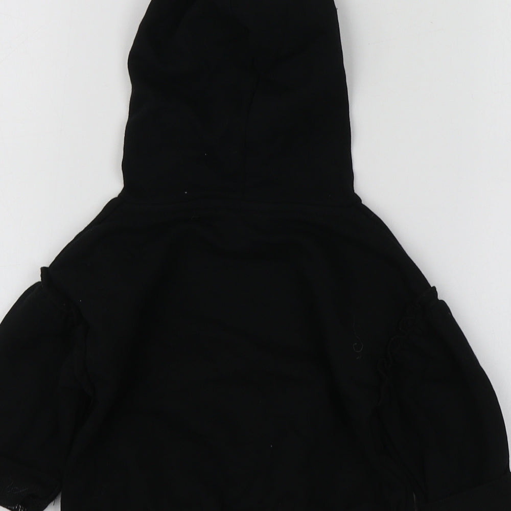 Rives Island Girls Black  Cotton Basic T-Shirt Size 3-6 Months Round Neck