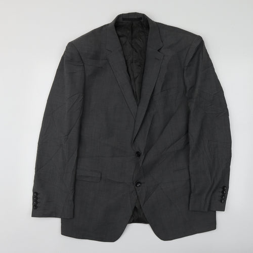 Blazer Mens Grey  Polyester Jacket Suit Jacket Size M