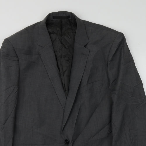 Blazer Mens Grey  Polyester Jacket Suit Jacket Size M