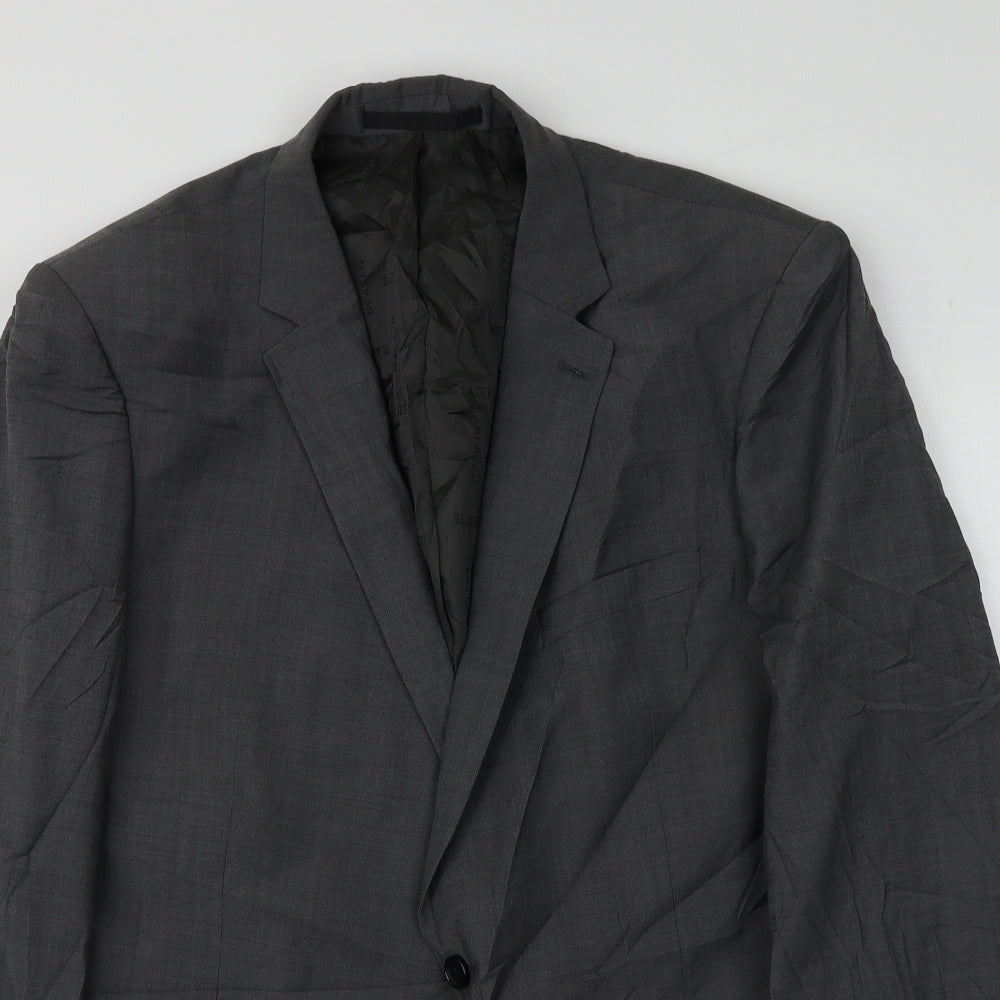 Blazer Mens Grey  Polyester Jacket Suit Jacket Size M
