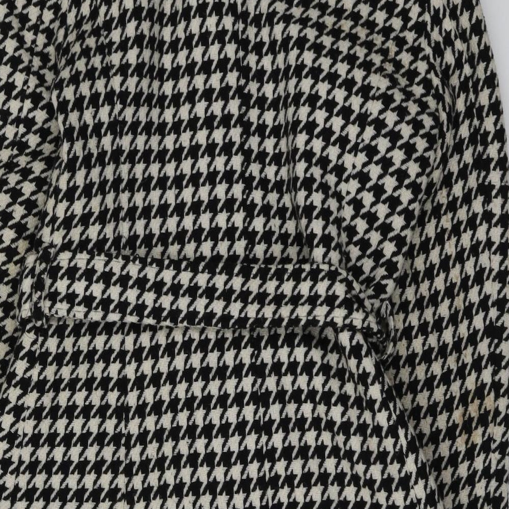 Principles Womens Black Herringbone  Pea Coat Coat Size 12