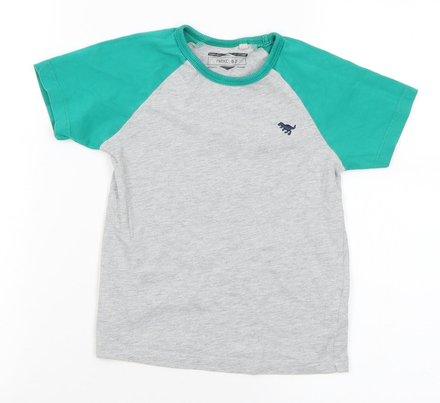 NEXT Boys Grey  Cotton Basic T-Shirt Size 4-5 Years Crew Neck