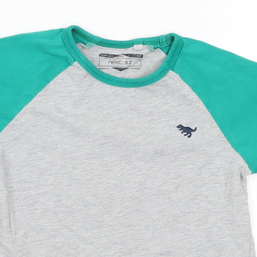 NEXT Boys Grey  Cotton Basic T-Shirt Size 4-5 Years Crew Neck