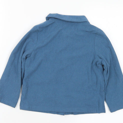 SheIn Boys Blue  Polyester Jersey Button-Up Size 4 Years Collared Button