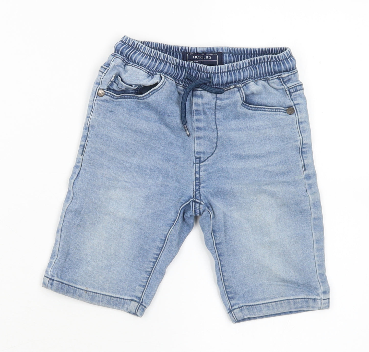 NEXT Boys Blue  Cotton Bermuda Shorts Size 5 Years  Regular Drawstring