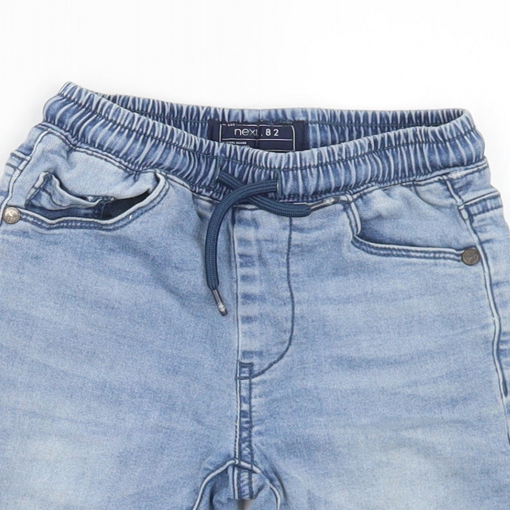 NEXT Boys Blue  Cotton Bermuda Shorts Size 5 Years  Regular Drawstring