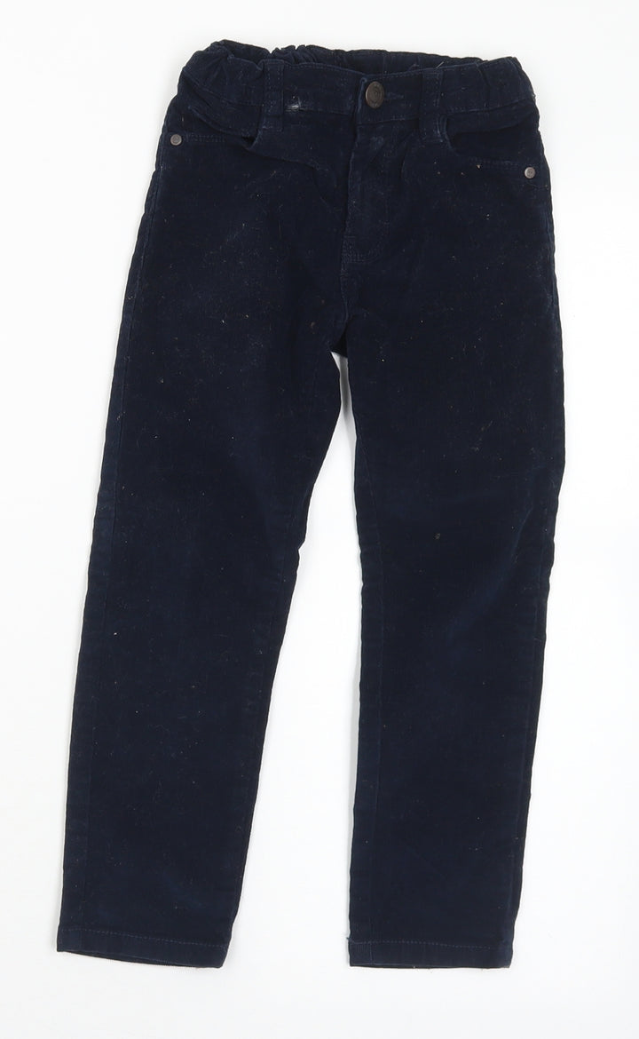 Dunnes Stores Boys Blue Cotton Chino Trousers Size 5 Years Regular Button