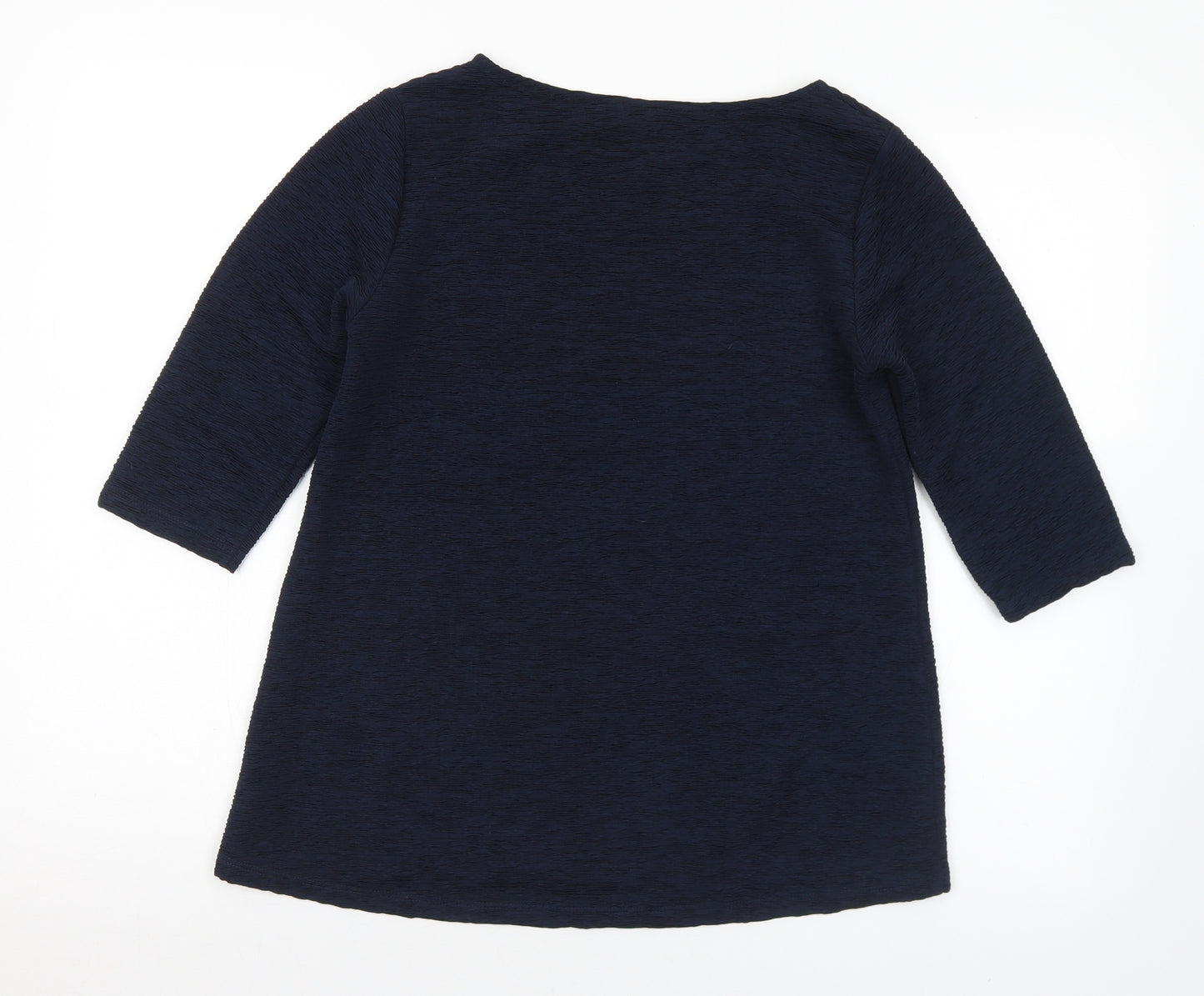 Topshop Womens Blue  Polyester Jersey Blouse Size 8 Round Neck