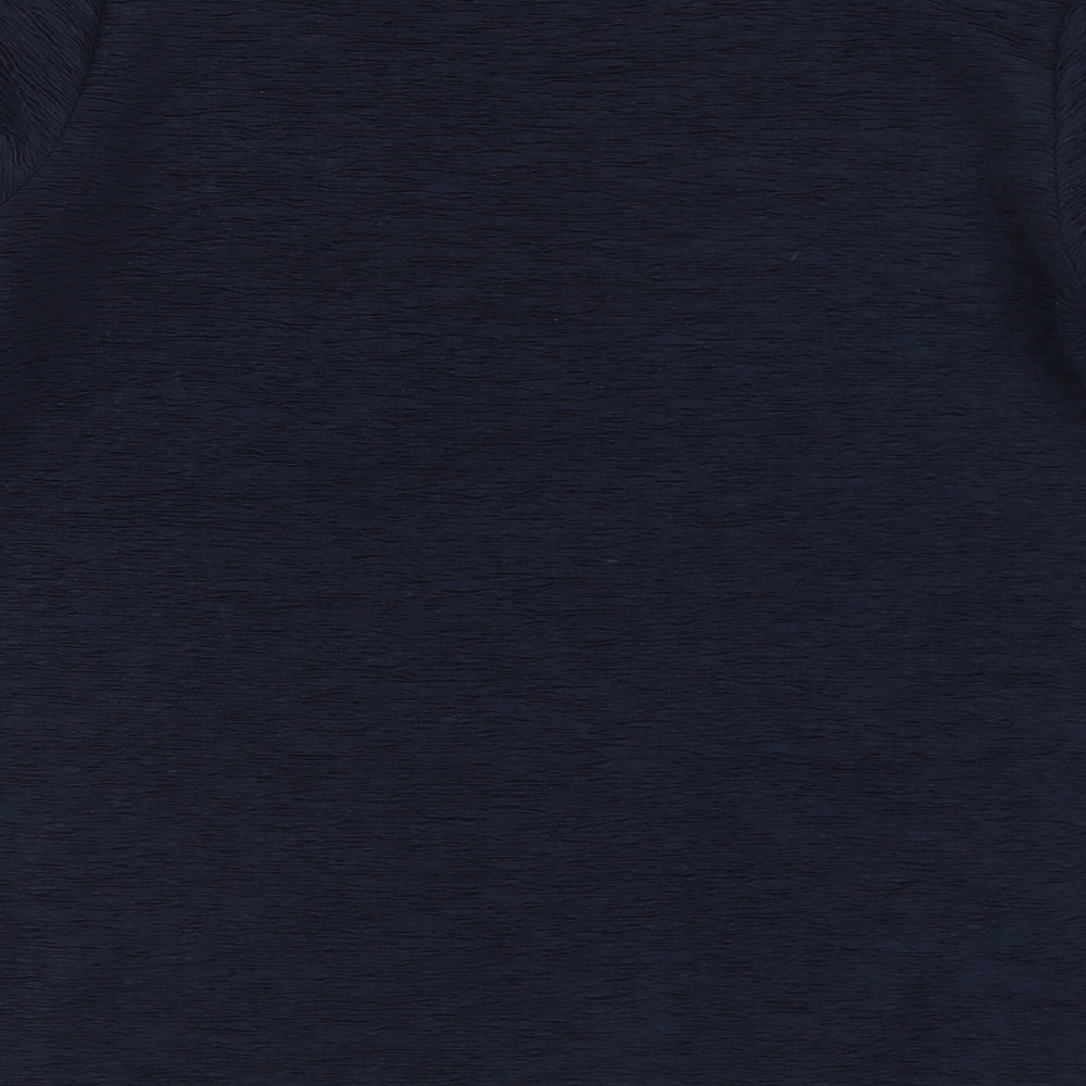 Topshop Womens Blue  Polyester Jersey Blouse Size 8 Round Neck