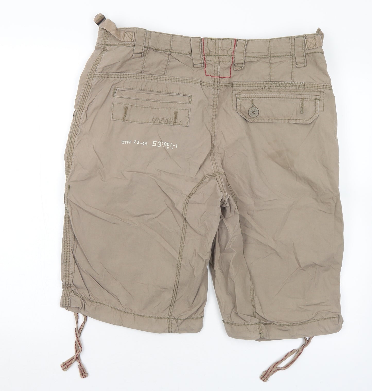 NEXT Mens Beige  Cotton Cargo Shorts Size 36 in L12 in Regular Button