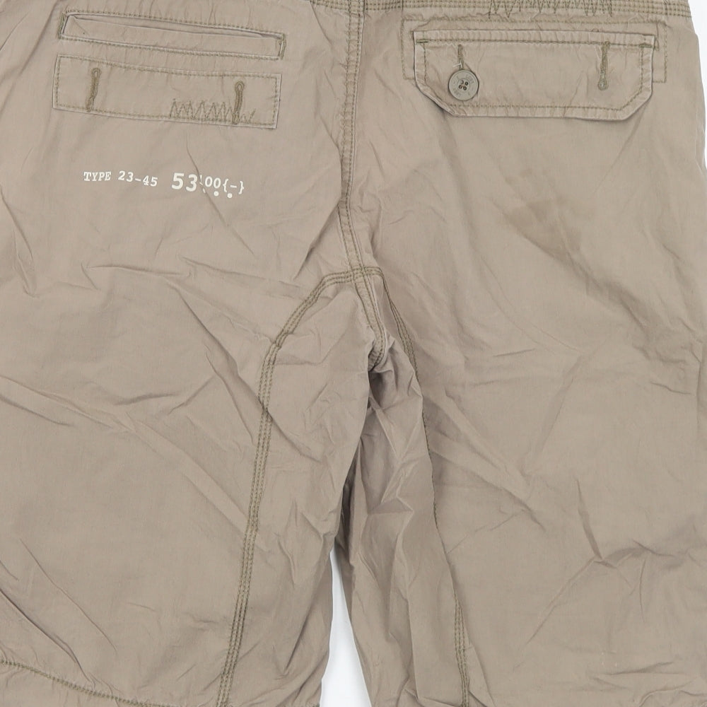 NEXT Mens Beige  Cotton Cargo Shorts Size 36 in L12 in Regular Button