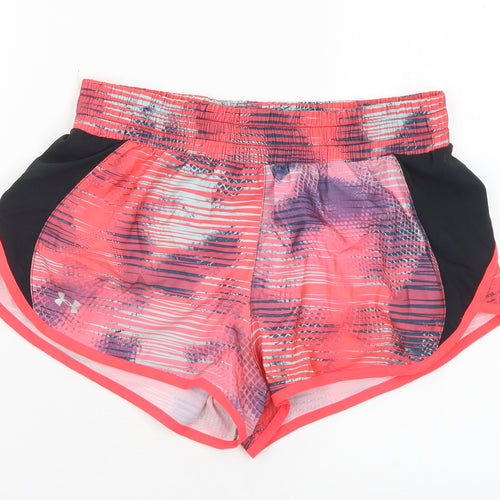 Under Amour Womens Multicoloured Geometric Polyester Hot Pants Shorts Size S L3 in Regular  - Swim Shorts