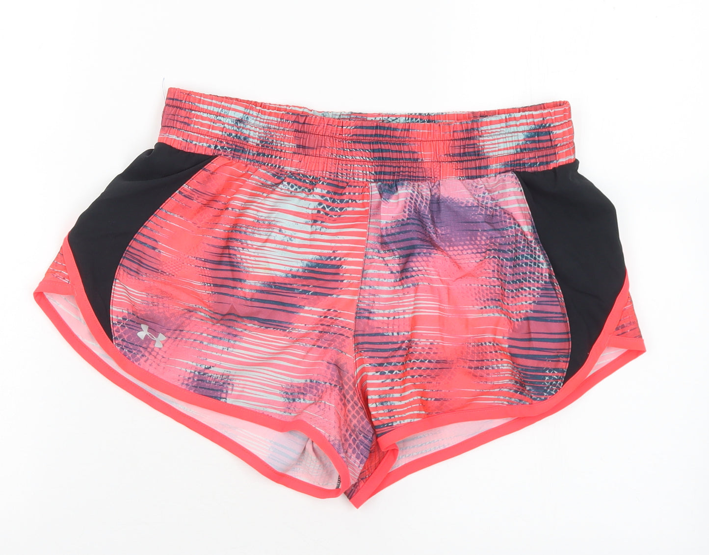 Under Amour Womens Multicoloured Geometric Polyester Hot Pants Shorts Size S L3 in Regular  - Swim Shorts