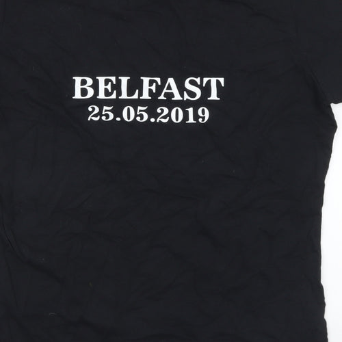 Gildan Womens Black  Cotton Basic T-Shirt Size L Crew Neck - Westlife