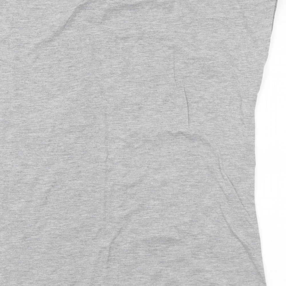 F&F Womens Grey  Polyester Basic T-Shirt Size 12 Round Neck - Mickey Mouse Disney