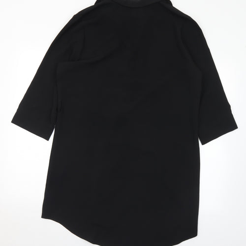 Peacocks Womens Black  Polyester Shirt Dress  Size 16  Collared