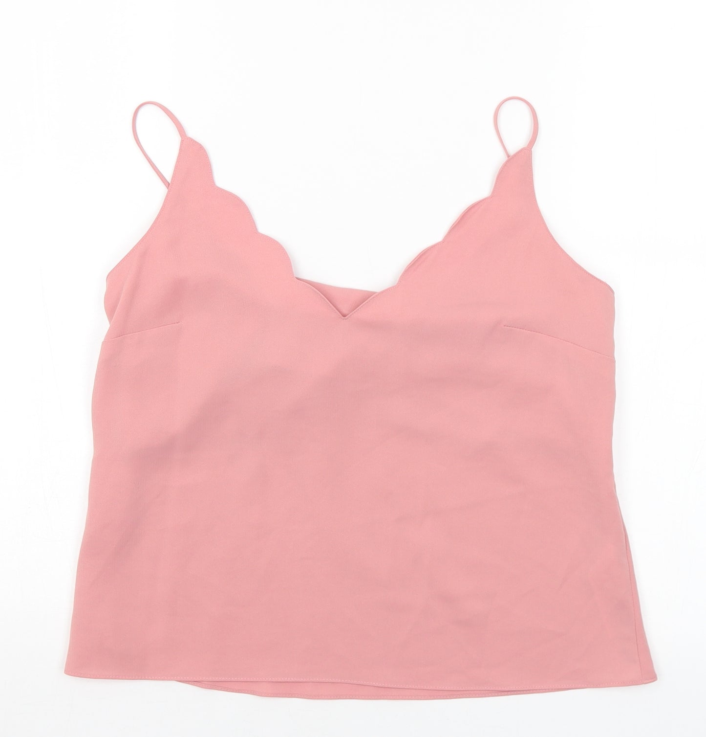 Topshop Womens Pink  Polyester Camisole Tank Size 6 V-Neck