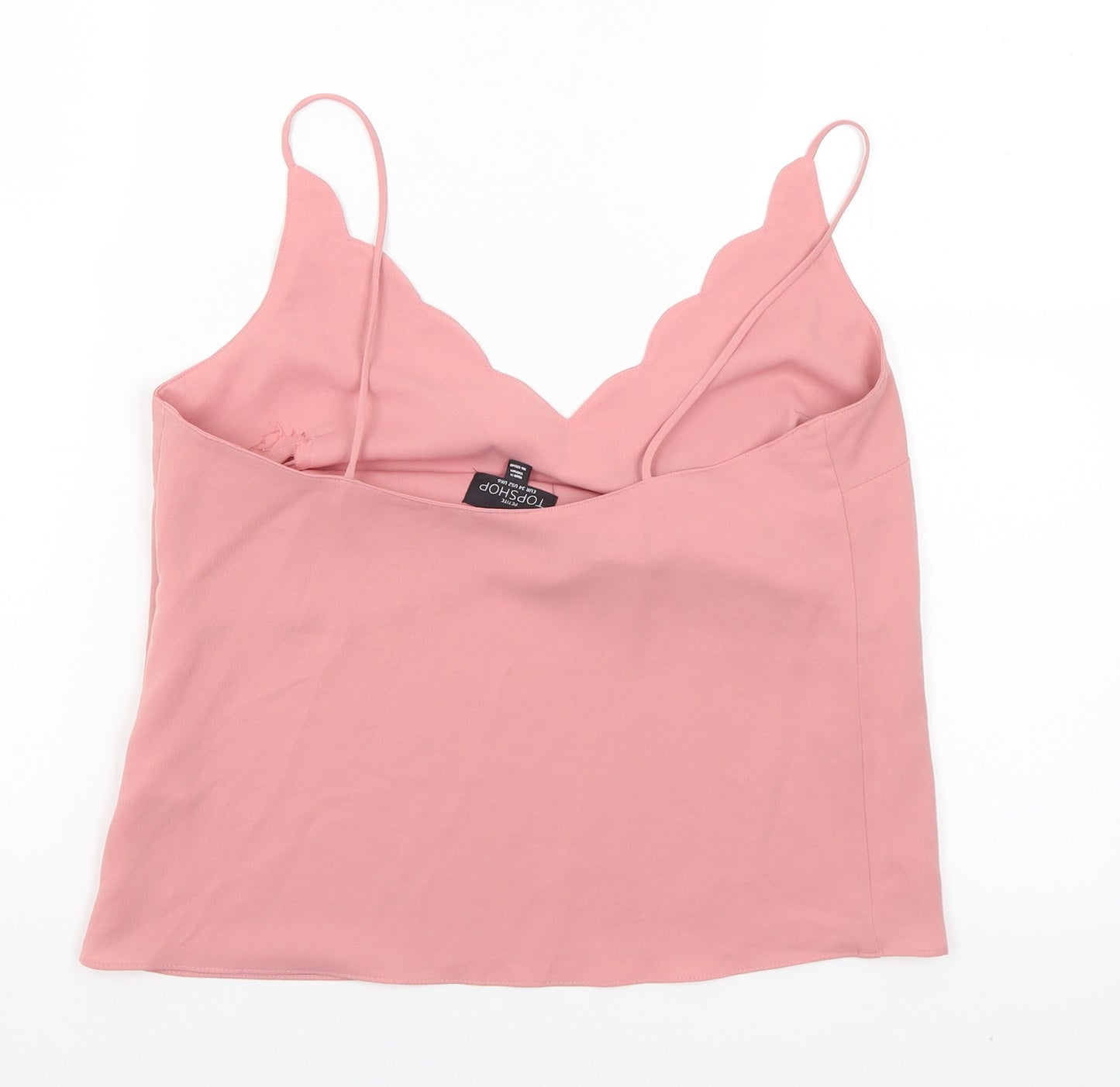 Topshop Womens Pink  Polyester Camisole Tank Size 6 V-Neck