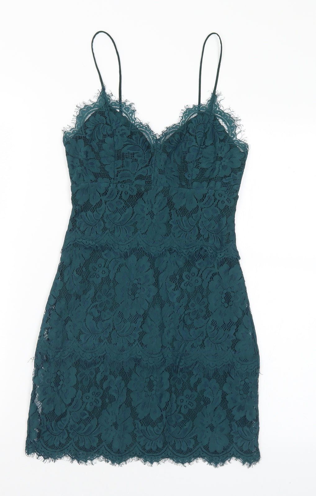 Topshop Womens Green  Polyester Camisole Tank Size 8 V-Neck