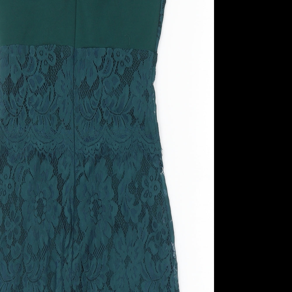 Topshop Womens Green  Polyester Camisole Tank Size 8 V-Neck