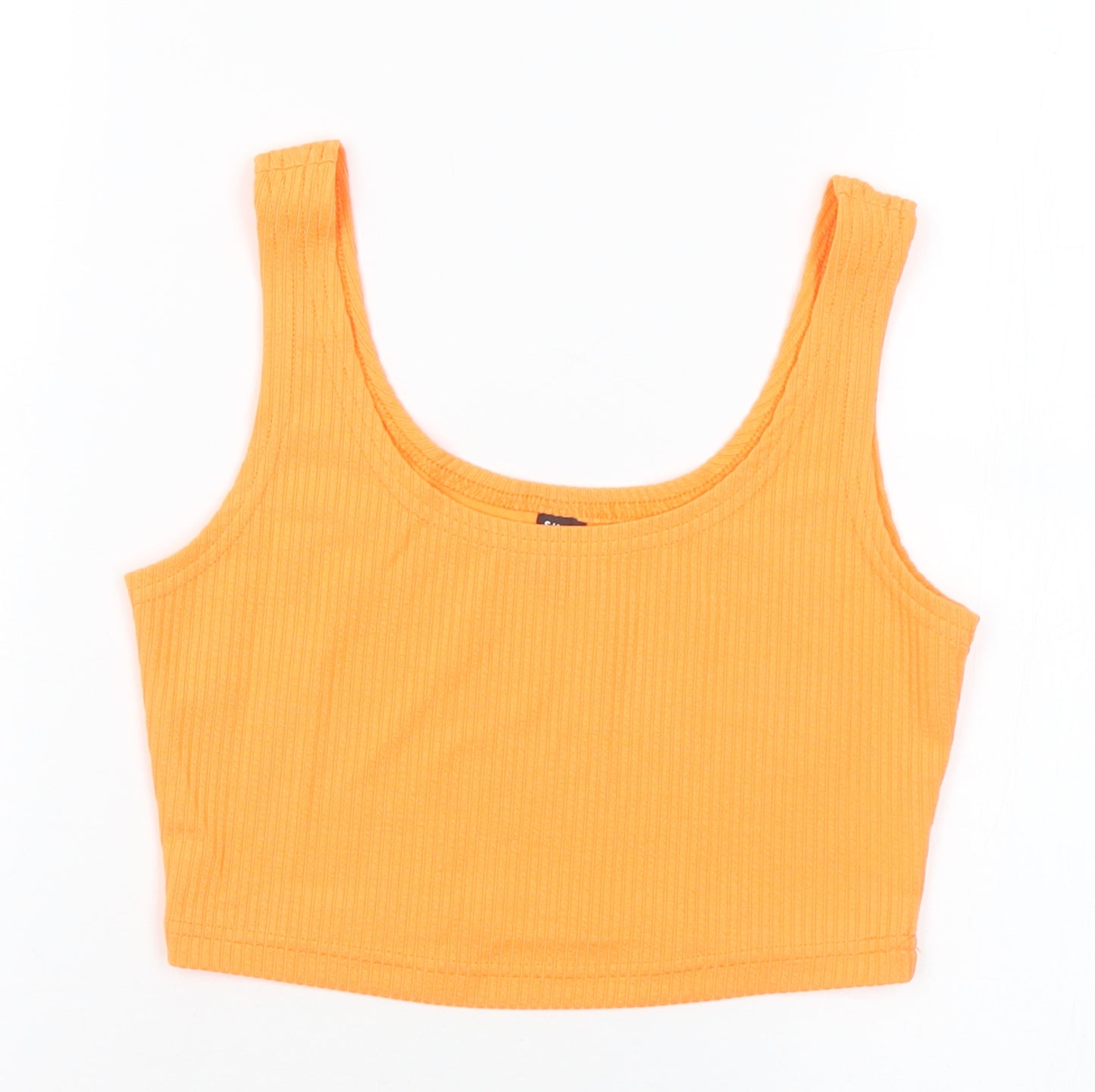 SheIn Womens Orange  Polyester Cropped Tank Size XS Round Neck
