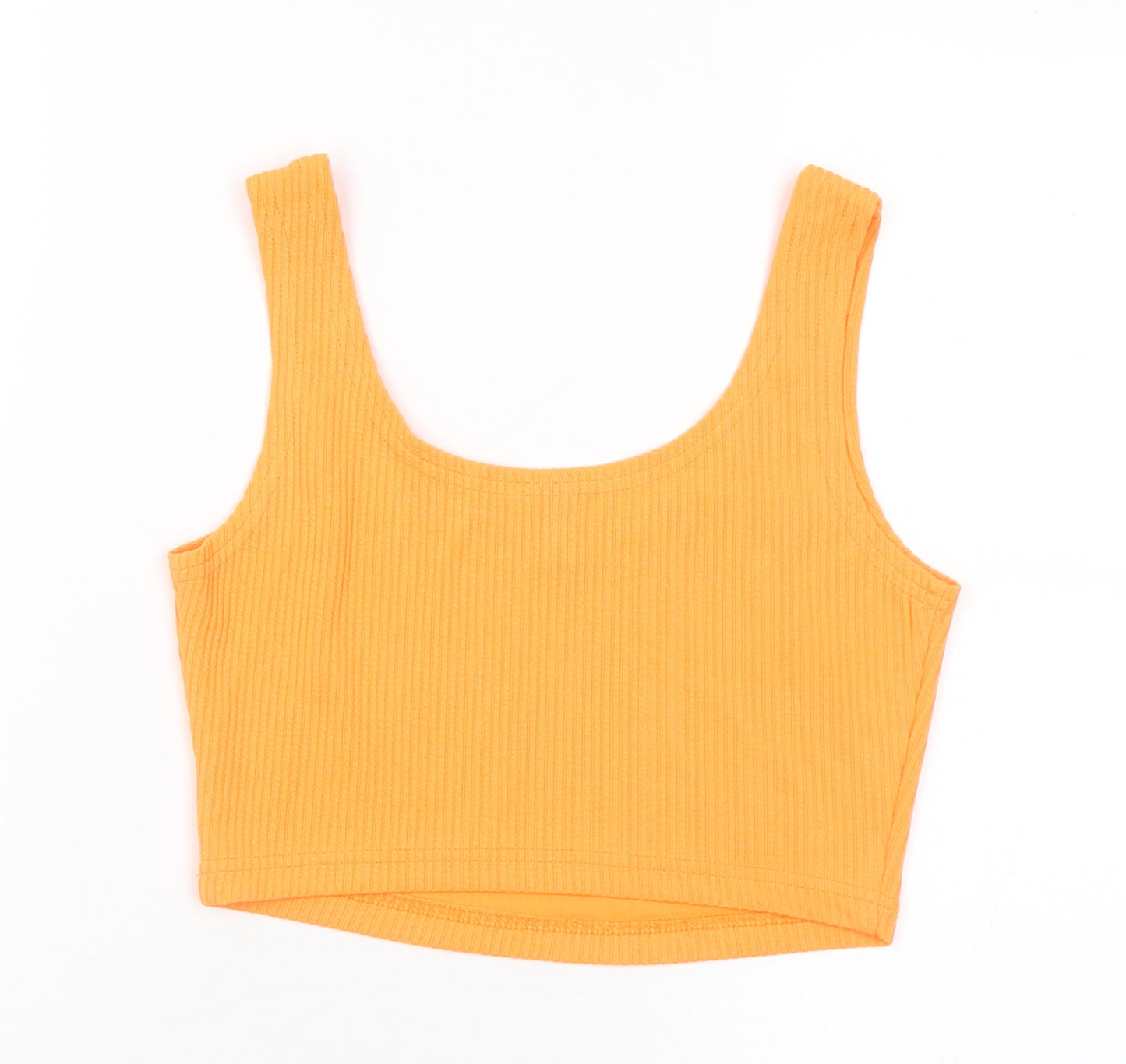 SheIn Womens Orange  Polyester Cropped Tank Size XS Round Neck