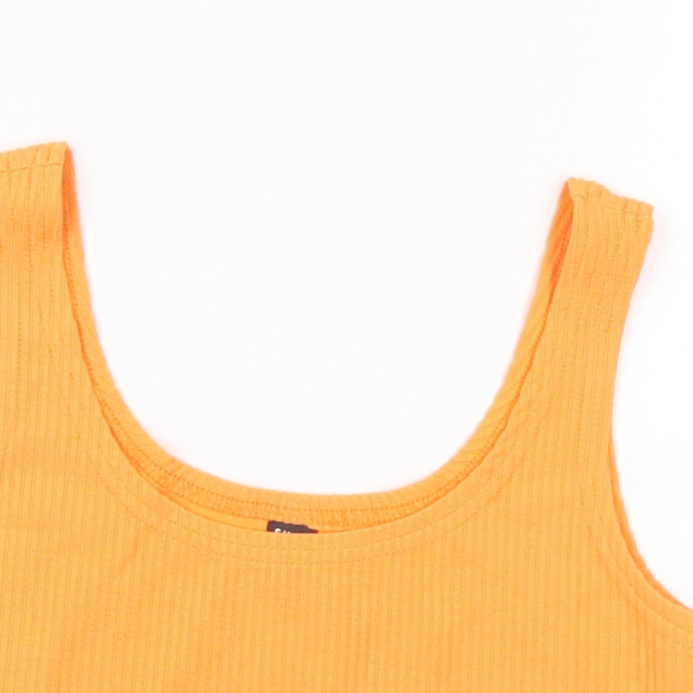 SheIn Womens Orange  Polyester Cropped Tank Size XS Round Neck