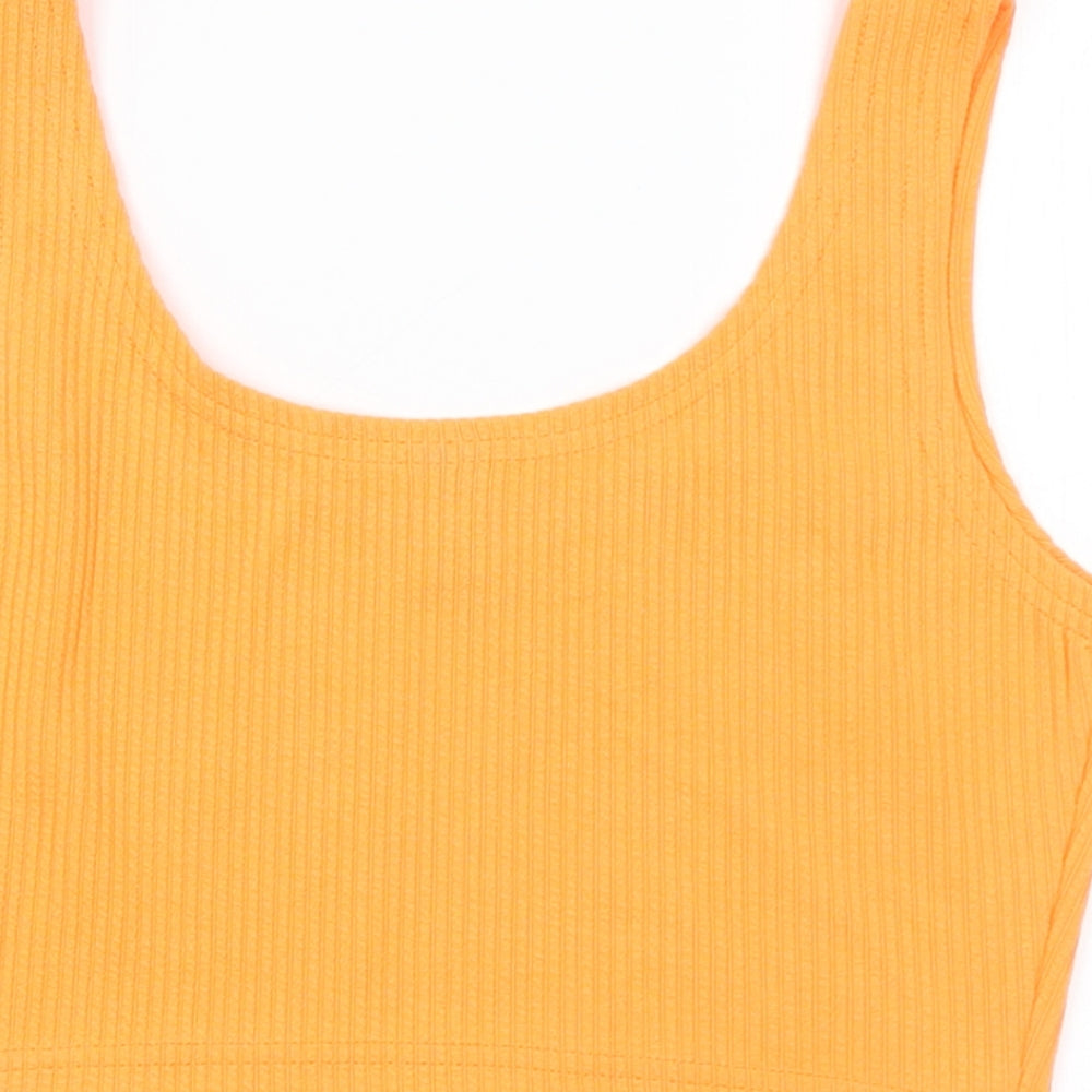SheIn Womens Orange  Polyester Cropped Tank Size XS Round Neck