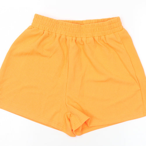 SheIn Womens Orange  Polyester Sweat Shorts Size XS L3 in Regular
